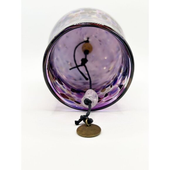 Textured Multicolor Blown Glass Hanging Wind Chime - Picture 4 of 7